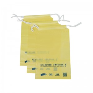 Compostable frosted custom clothes packaging bag with drawstring