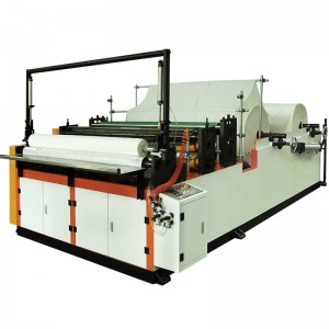 HX-1575F petita màquina de rebobinar i tallar teixit de bany de rotlle jumbo (diàmetre del producte acabat 100-300 mm)