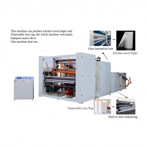 HX-2200B 접착제 라미네이션 및 게으른 걸레 되감기 기계