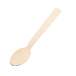 Laser Engraved Disposable Bamboo Spoon Fork Knife For Salad