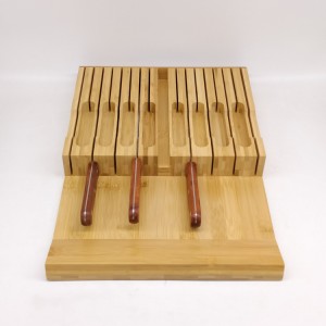 Бамбуковий органайзер і тримач для ножів з прорізами для 16 ножів
