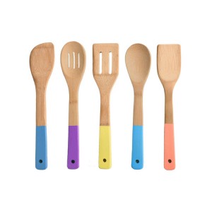 Bamboo Cooking Spoons and Spatulas with Colored...