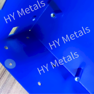 Customized metal parts which require no coating in specified areas