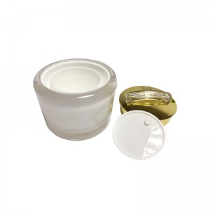Empty Acrylic Face Cosmetic Jars With Gold Top Cap