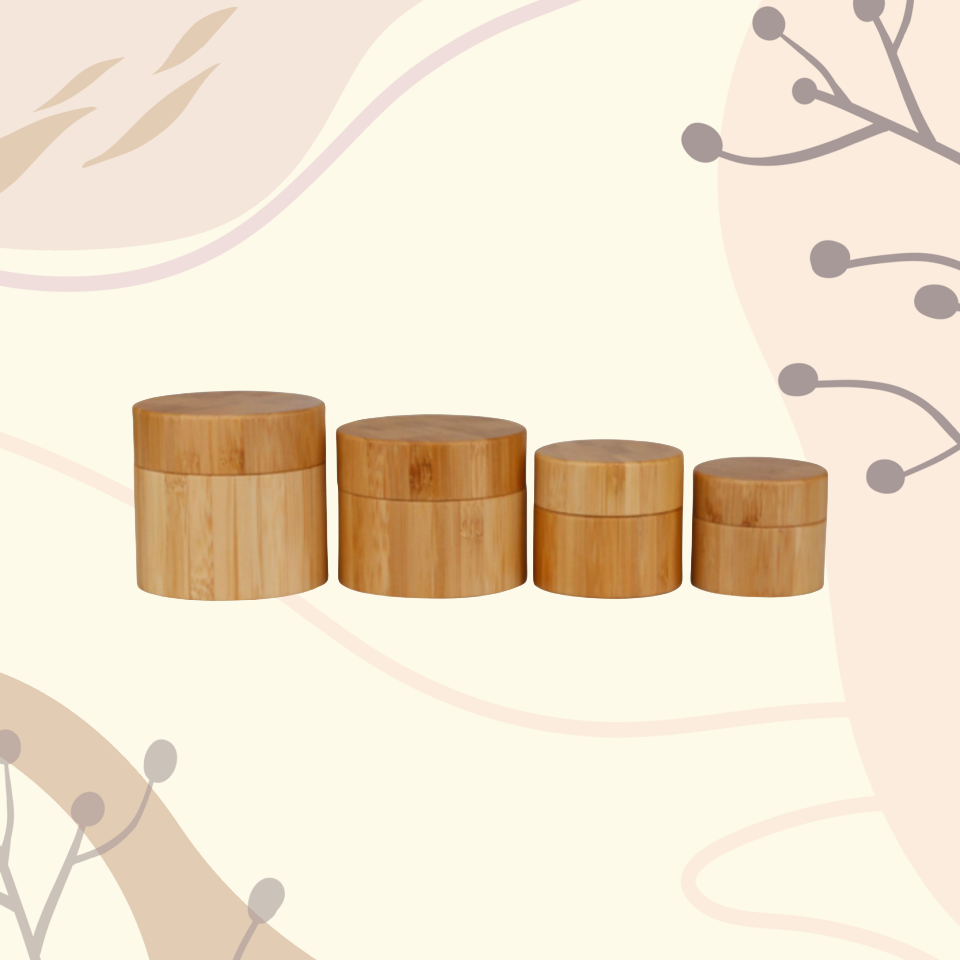 2oz 4oz 8oz Bamboo Lids Glass Cosmetic Storage Jar