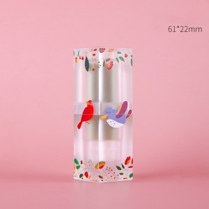 립스틱 튜브 꽃과 새 서리로 덥은 반투명 Lipblam 병 릴리프 립스틱 3D 페인팅 립글로스 튜브