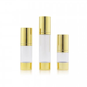 cosmetic packaging custom rose gold airless bottle