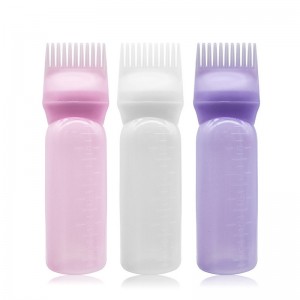 बालों के लिए कॉम्ब एप्लीकेटर बोतल क्लियर स्केल एर्गोनोमिक डिज़ाइन प्लास्टिक हेयर कलरिंग बोतल