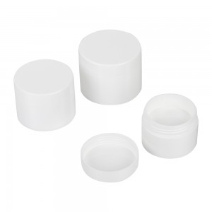 Inneal-gleidhidh corp plastaig PP Round Cream Jar airson Cosmetics