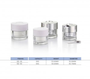 Custom na walang laman na cream jar skincare container serum acrylic cosmetics packaging