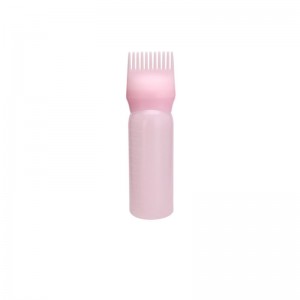 Botol Aplikator Sisir Clear Skala Ergonomis Desain Botol Pewarna Rambut Plastik kanggo Rambut