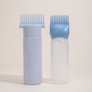 Peite e cepillo de cabelo Aplicador de tintura de cabelo Aplicador de peite de aceite Botella de plástico