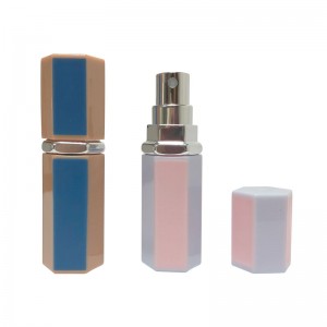 Hexagon Dual-colour Refillable 5ML Spray Bottle Perfume Atomizer