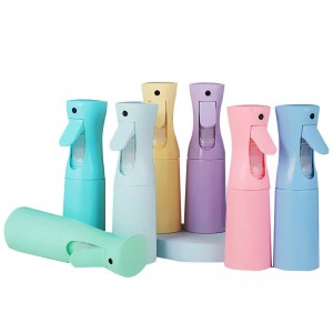 Garrafa de spray contínua colorida venda quente garrafa de spray de cabelo embalagem cosmética com caixa