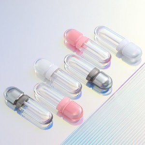 7ML Επίπεδο άδειο μπουκάλι μακιγιάζ Lip Glaze Προσαρμοσμένο λογότυπο Γκρι λευκό ροζ Lip Gloss δοχείο με κουτί