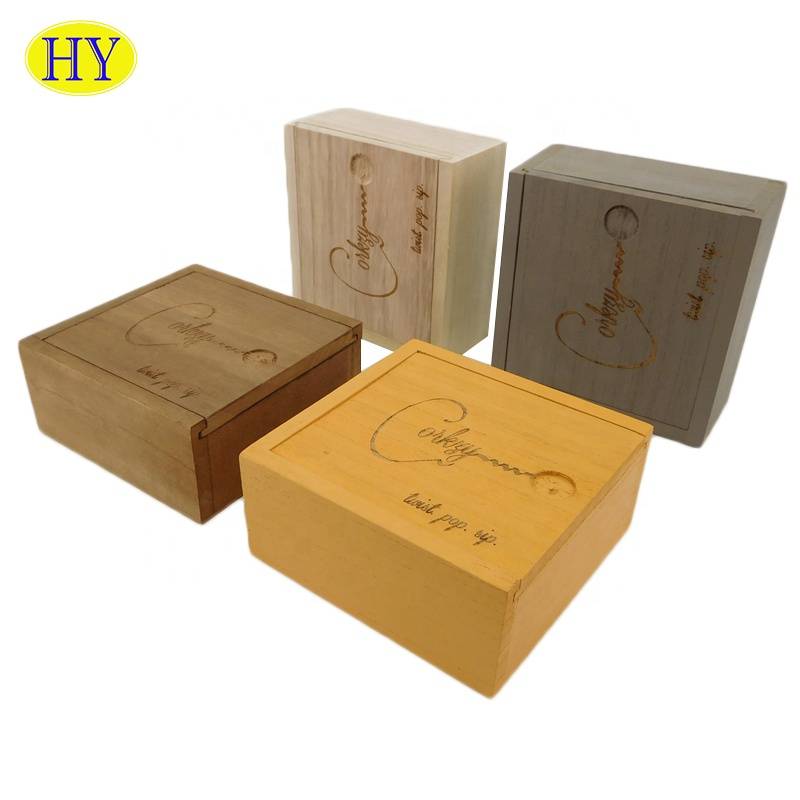 Christmas promotion custom logo unfinished wooden box packaging gift boxes
