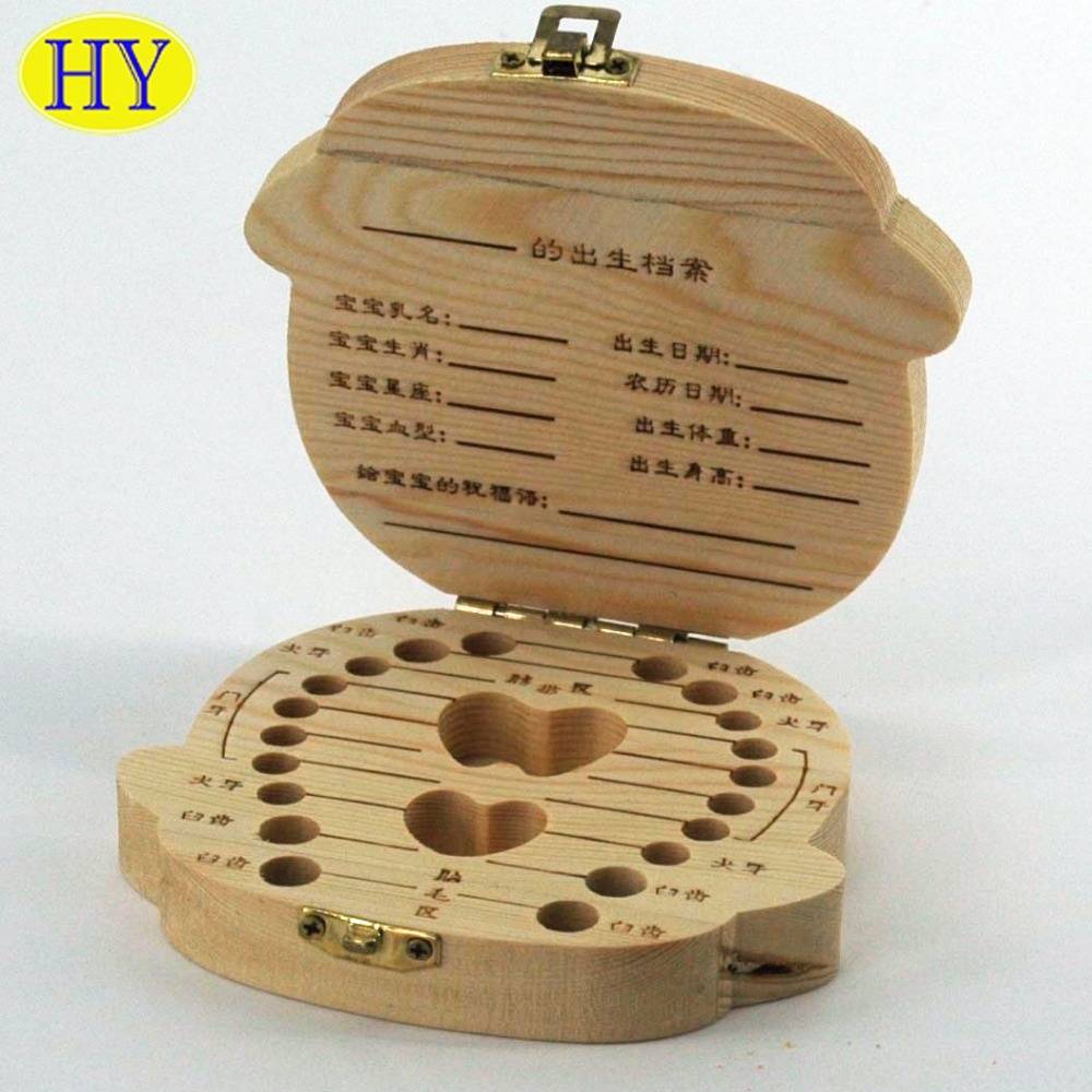 Discount Price Wooden Crate With Wheels - Cheap Wholesale Custom Print Wooden Baby Tooth Box for sale – Huiyang
