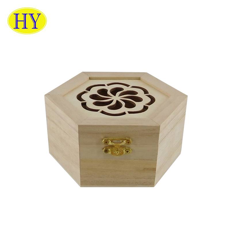 Chinese unfinished carved sundries storage wooden gift boxes wholesale