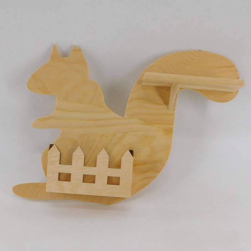 squirrel shape natural unfinished  wooden wall hanger wholesale
