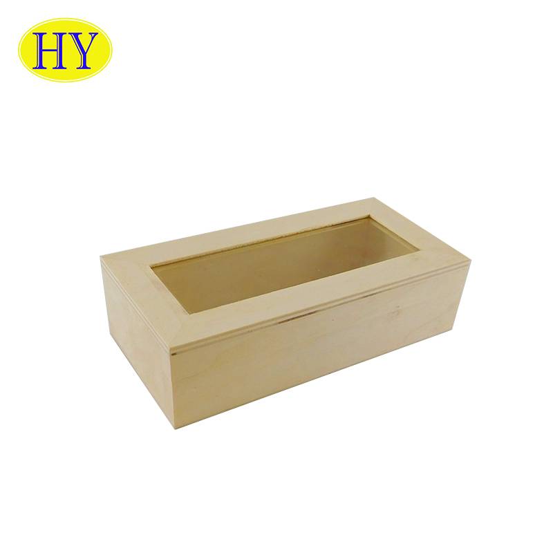 Wholesale Custom Unfinished Wooden Boxes With Glass  Lid
