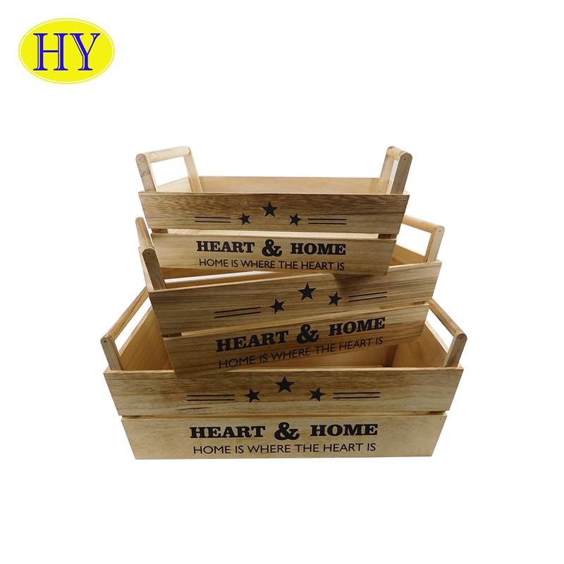 Wholesale Unfinished cheap fruit vegetables wooden crate without lid