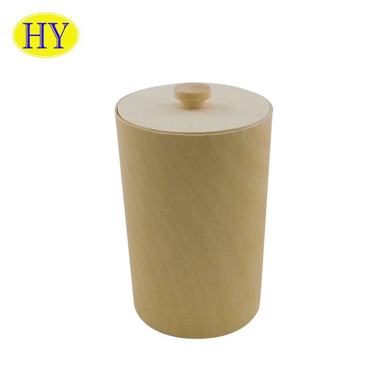 Round birch veneer soft bark wooden packaging box for gift Bark Box