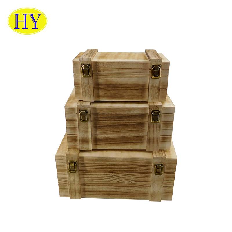 Wholesale Customized Shape Color Unfinished Rustic Wooden Crates