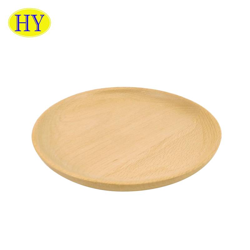 Wholesale Eco-Friendly unfinished round Food wood serving tray rustic