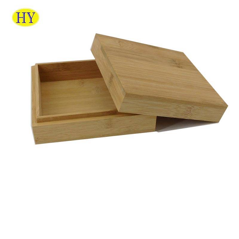 Factory wholesale natural Unfinished Custom Bamboo Wood Box for sale