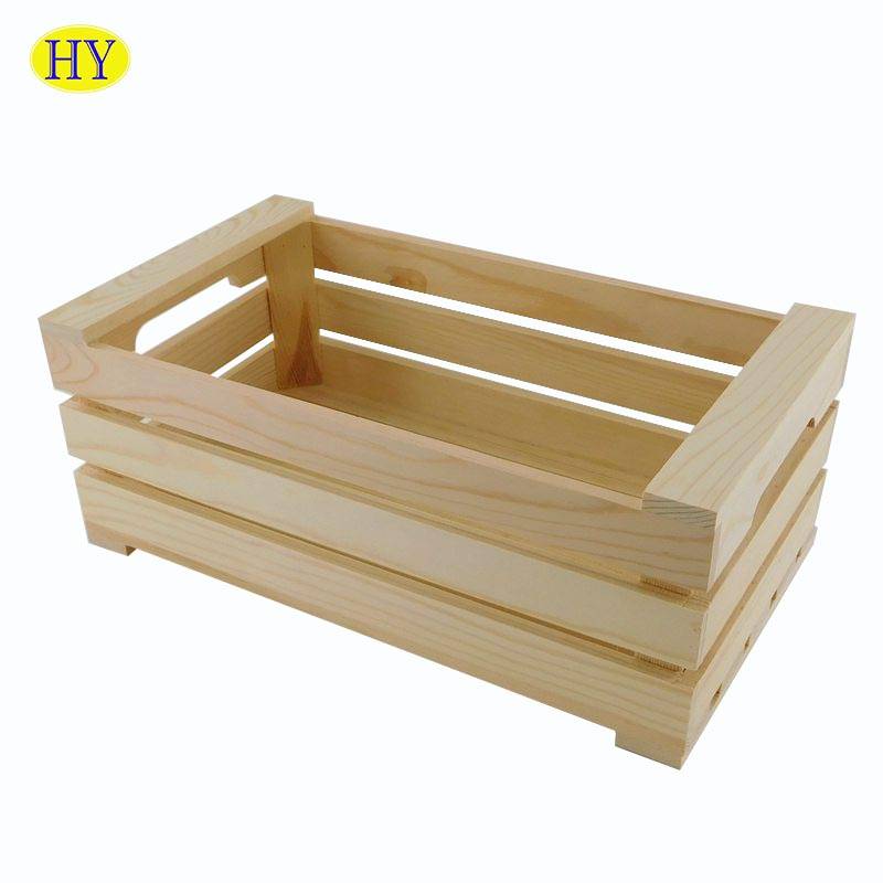 Wholesale Unfinished Custom Pine Wooden Storage Crate For Fruits