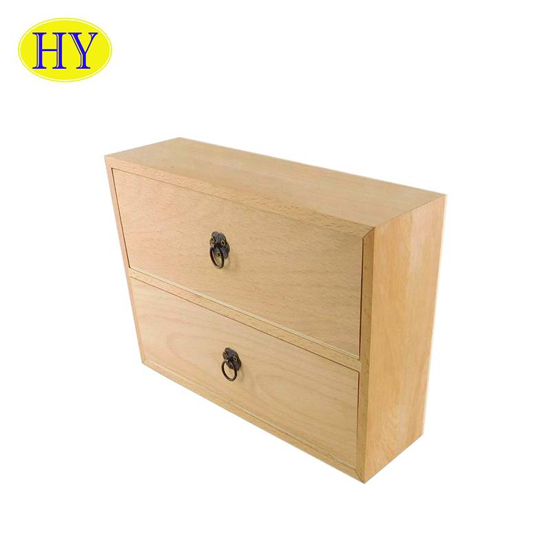 Multifunction 2 tier desk wood desktop storage organizer with drawers