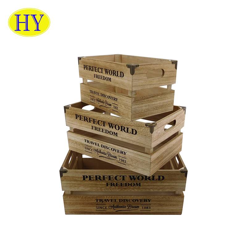 Wholesale Cheap Vintage Handmade Rustic Wooden Fruit Crates For Sale