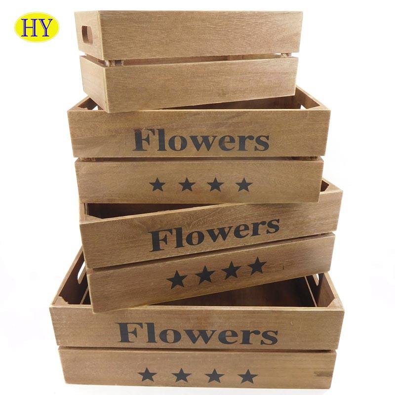 Lowest Price for Small Wooden Cabinet - Wholesale Unfinished Fruit and Vegetable Wood Crate – Huiyang