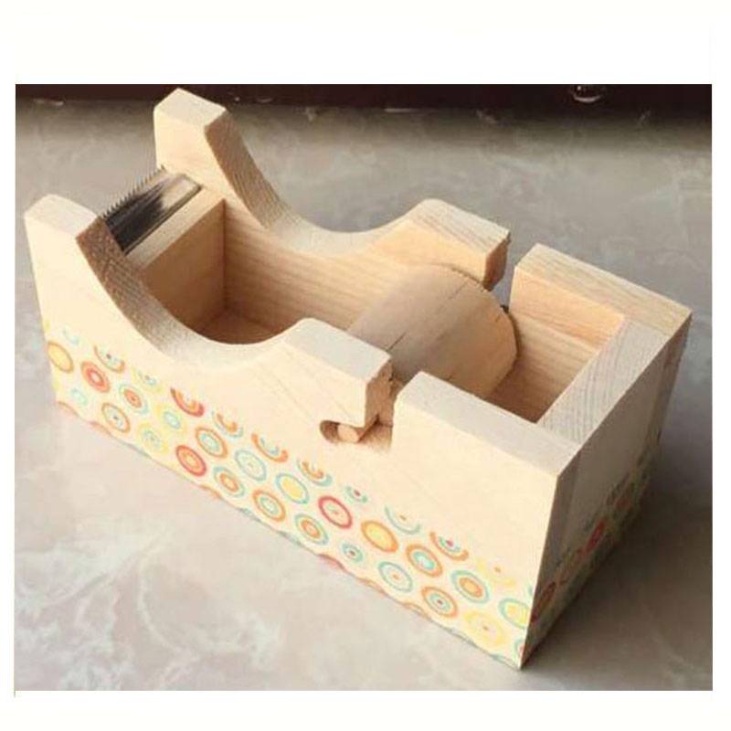 China Wholesale Wooden Beer Caddy Product Factory - Factory handmade pine wooden tape dispenser with blade – Huiyang