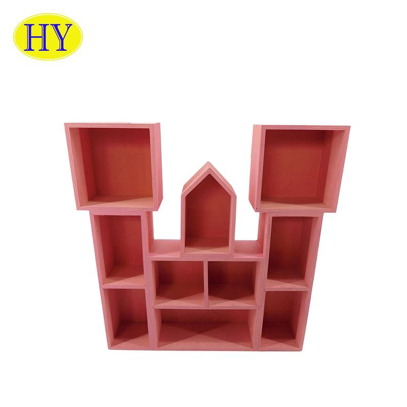 Living Room Office Goods Decorative Display floating wooden wall cube shelf
