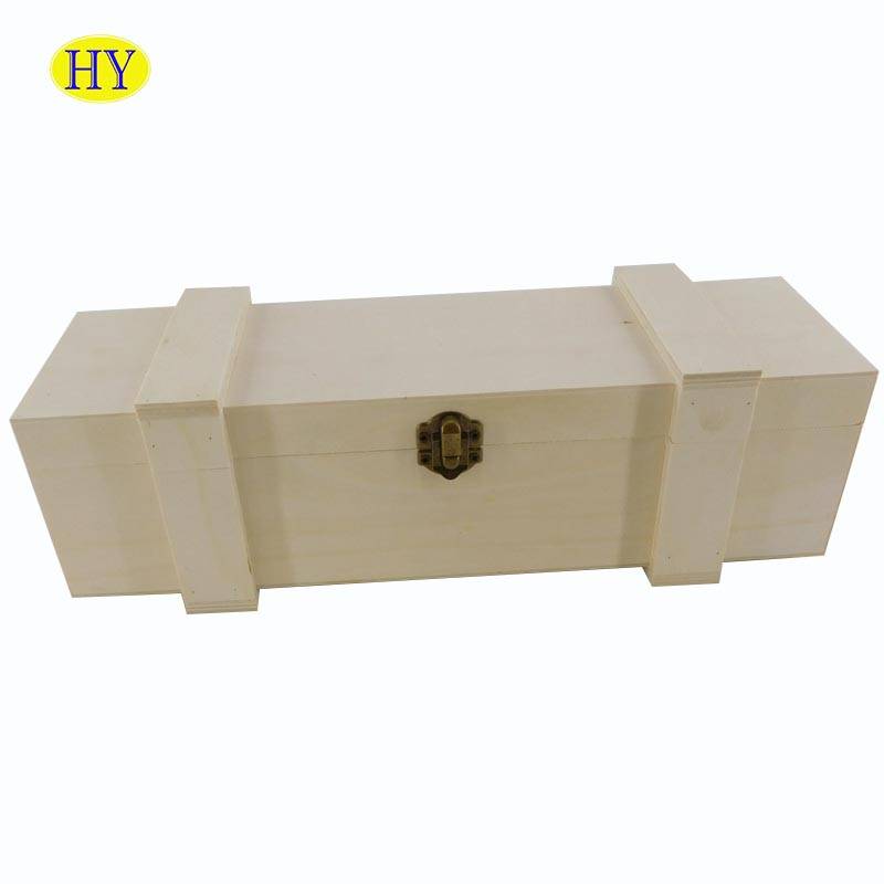China Wholesale Essential Oil Storage Box Product Factory - Wholesale Custom Unifinshed Wood Wine Box for 1 Bottle – Huiyang