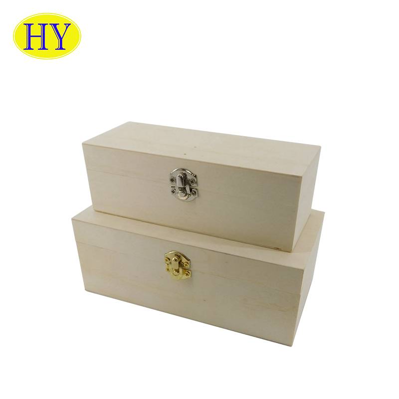 100% Original Factory Wooden Beer Caddy - Home decor handmade unfinished square easy wedding wooden box – Huiyang