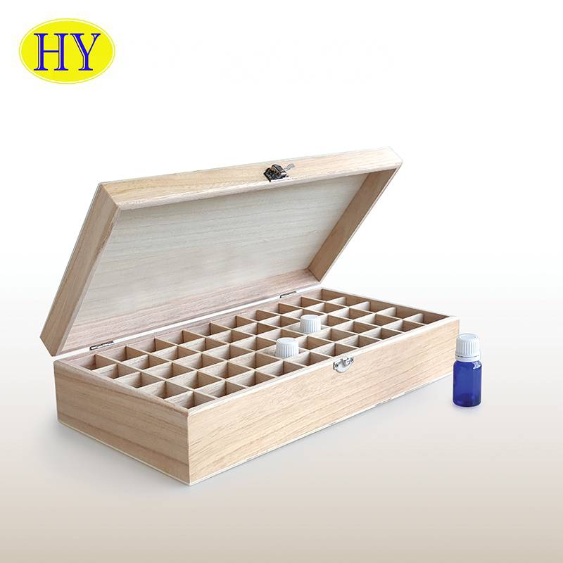 50 compartment aromatics wood box essential oils Bottles wooden box storage