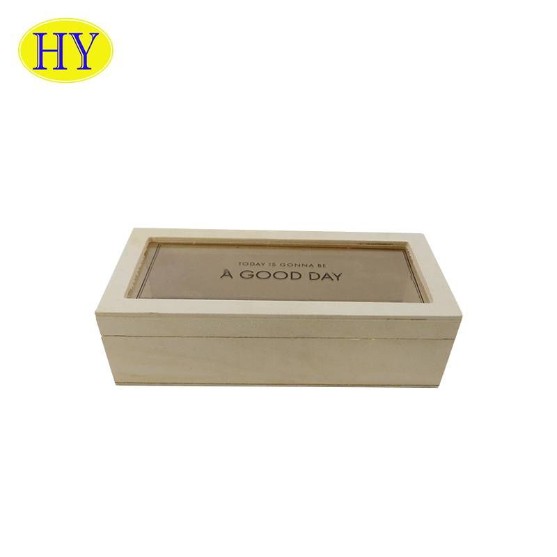 Cheap Discount Unfinished Wood Jewelry Box Manufacturers Suppliers - Display Wooden Box Lavender Packaging Box Glass Cover Wooden Gift Box – Huiyang