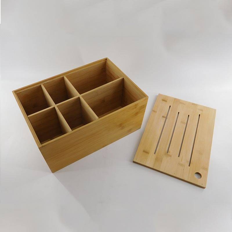 custom wooden compartments box for packaging with lift lid wholesale