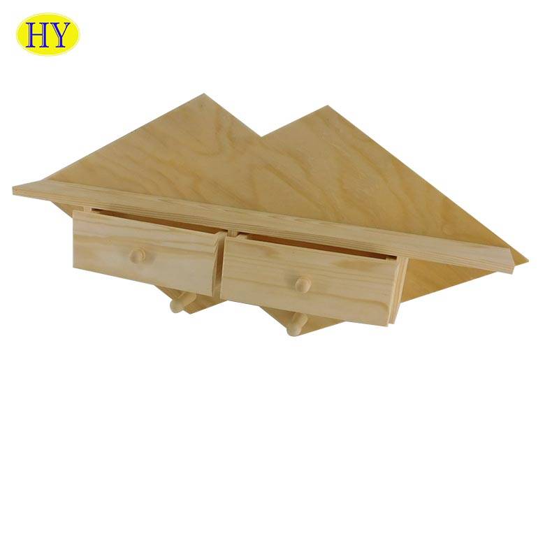 China Wholesale Wooden Tissue Holder Products Factories - Wholesale Unfinished Wooden Wall Hanger with Drawers – Huiyang