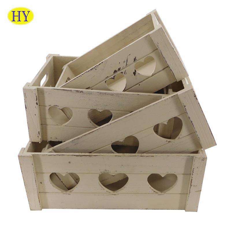China Gold Supplier for China Wooden Crate S/3 Storage Box with Handle Thanksgive Day