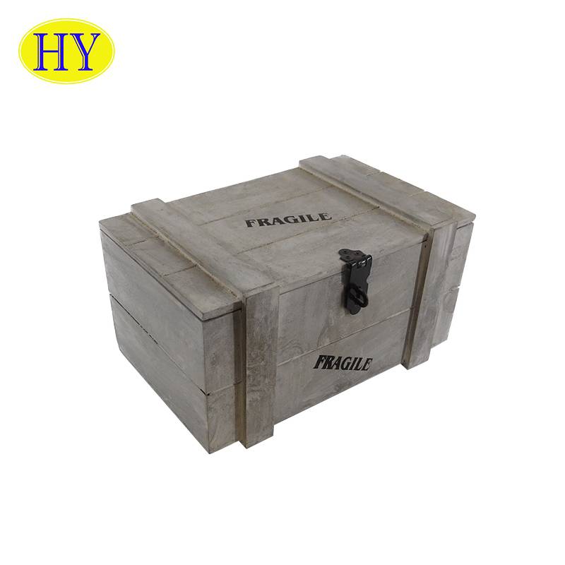 2021 New Style Wood Tissue Box Cover - Shabby Chic Custom Wooden Box with Lock – Huiyang