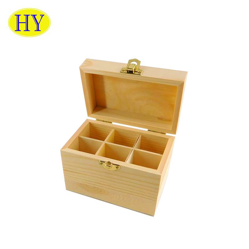 Unfinished Wooden Essential Oil Box Solid Wood Wooden Packaging