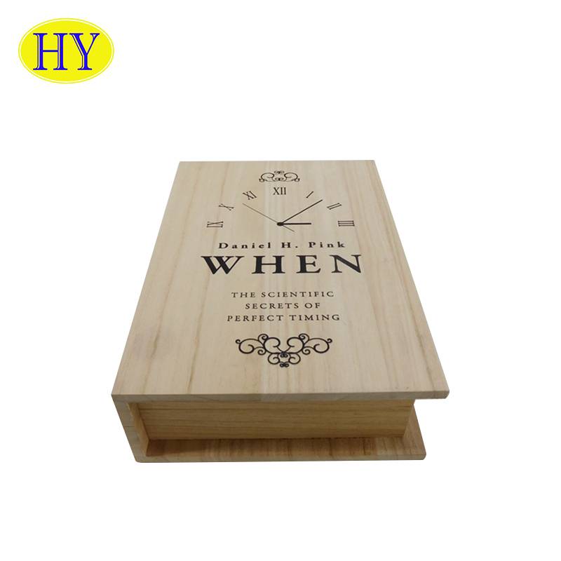 Unfinished wooden craft Christmas eve gift book shape storage box