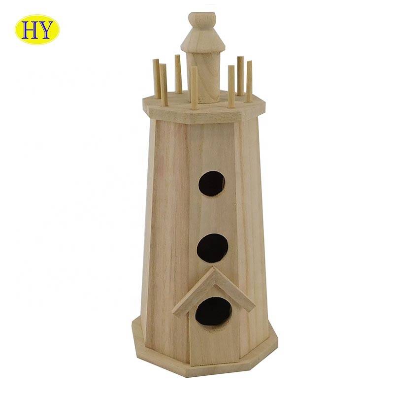 Cheap Eco-friendly Unfinished bird houses unfinished wooden Wholesale