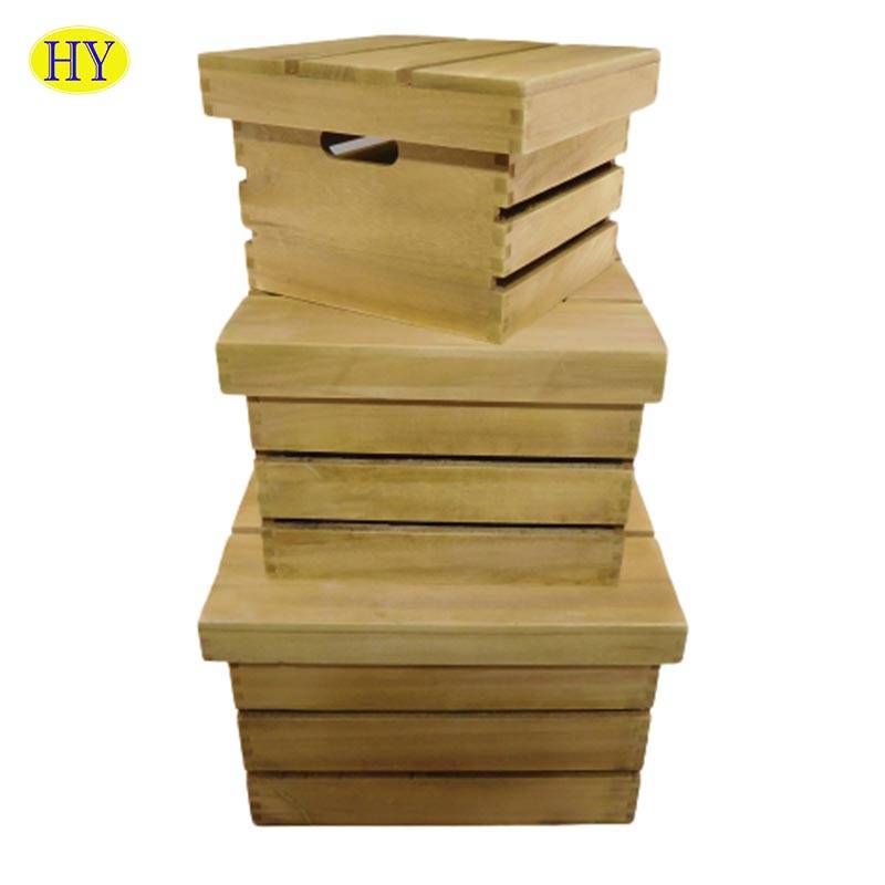 China Factory for Wooden Sledge - Wholesale Wooden Crate with lid  For Egg Beer or Vegetable – Huiyang