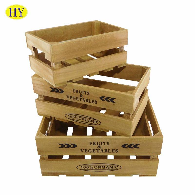 Cheap Discount Tool Box Wooden Products Factories - Wholesale Wooden Storage Crate  For Fruits and Vegetables – Huiyang