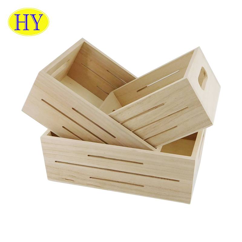 Hot-selling wooden farmhouse decoration fruit crate storage box for wholesale