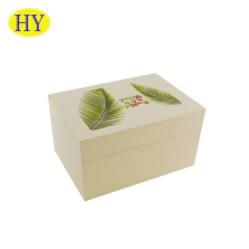 China Wholesale Wooden Storage Box With Lid Products Factories - Custom Logo Printed pattern decorative large unfinished wooden box – Huiyang